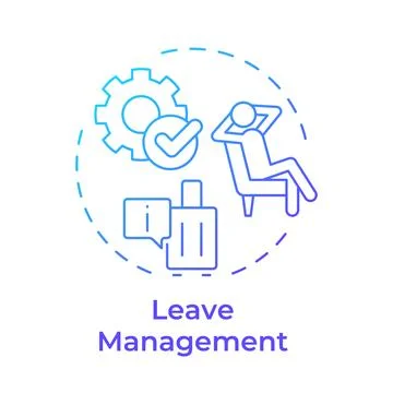 Leave management blue gradient concept icon Stock Illustration