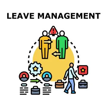 Leave management system managing employee absence process Stock Illustration