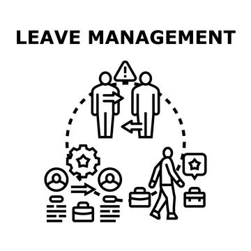 Leave management system managing employee absence process Stock Illustration