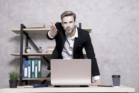 Leave office right now. Failed job interview. Firing employees. Serious boss Stock Photos