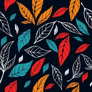 Leave pattern, foliage yellow vector Stock Illustration