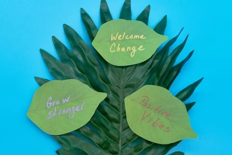 Leave post it note message welcome change positive vibes Stock Photos