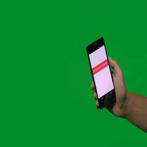 Leave a review button, greenscreen Stock Footage 69345251