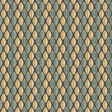 Leave seamless pattern art deco style geometric background Stock Illustration