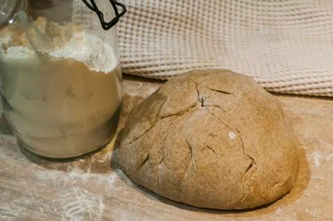 Leavened bread dough Stock Photos