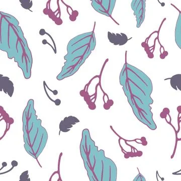 Leaves and Berries Pattern 库存插图