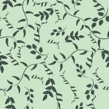 Leaves and branches seamless vector pattern Stock Illustration