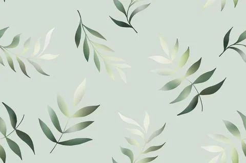Leaves and branches vector seamless pattern. Olive brush leaves and twigs Stockillustratie