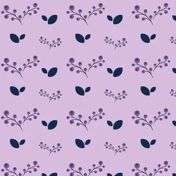 Leaves and branches vector seamless pattern brush. Abstract plants illustration. Stock Illustration