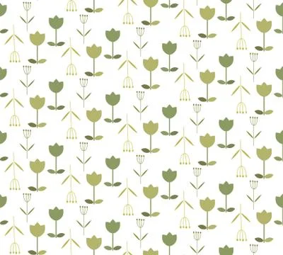 Leaves and flowers pattern Stock Illustration