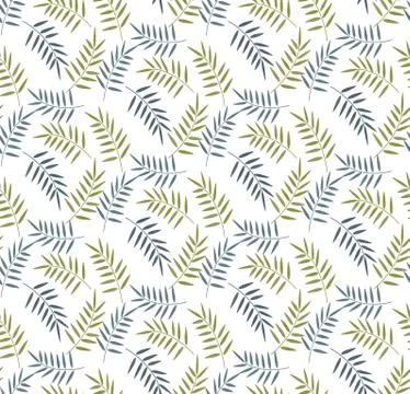 Leaves and flowers pattern Illustrazione stock