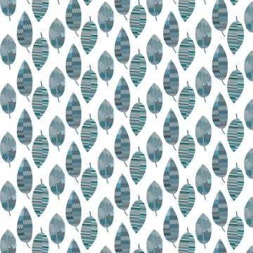 Leaves and flowers pattern Illustrazione stock