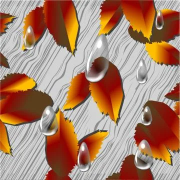 Leaves and rain Stock Illustration