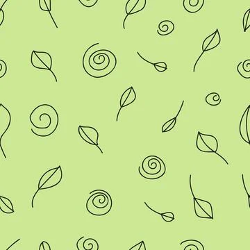 Leaves and spirals pattern Иллюстрация