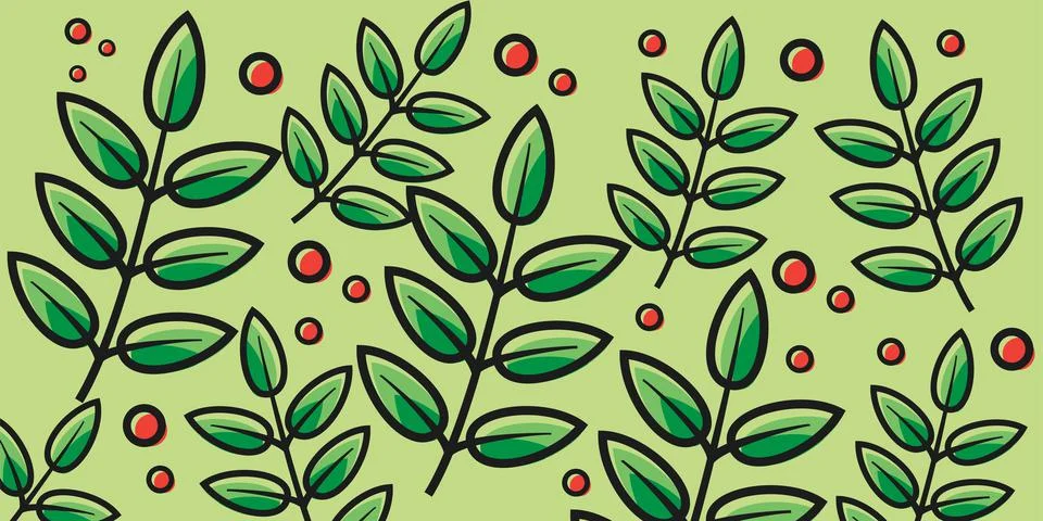 Leaves background cherry Stock Illustration