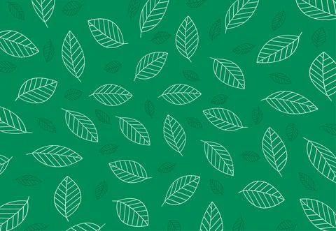 Leaves background pattern design. Hand drawn outline for banner, card Stock Illustration