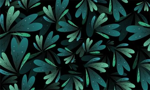Leaves background vector featuring lush foliage, tropical greenery, and natural Stock Illustration
