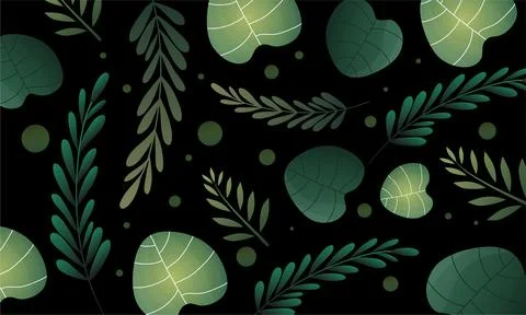 Leaves background vector featuring lush foliage, tropical greenery, and natural Illustrazione stock