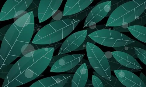Leaves background vector featuring lush foliage, tropical greenery, and natural Stock Illustration