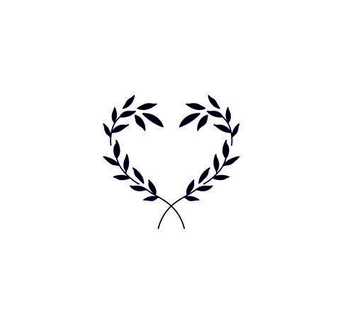 Leaves black heart Stock Illustration