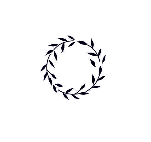 Leaves black round Stock Illustration