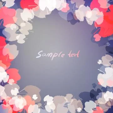 Leaves on blue background with space for text Stock Illustration