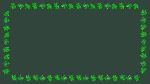Leaves border. Spring frame in rectangle shape with abstract green foliage ma Stock Illustration
