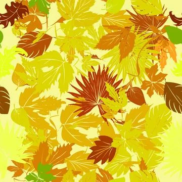Leaves carpet background Repeating pattern with leaf silhouettes Copyright... Foto stock