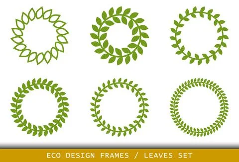Leaves circular frame. Laurel foliate Wreaths and circular frames for awards Illustrazione stock