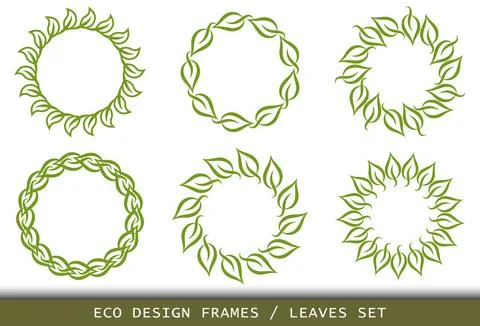 Leaves circular frame. Laurel foliate Wreaths and circular frames for awards Stockillustratie