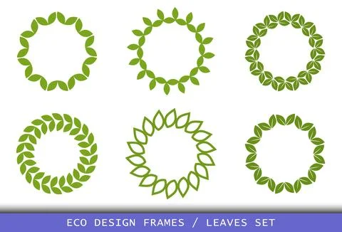 Leaves circular frame. Laurel foliate Wreaths and circular frames for awards Illustrazione stock