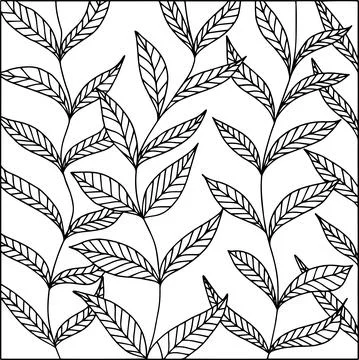 Leaves. Coloring book. Vector Stock Illustration