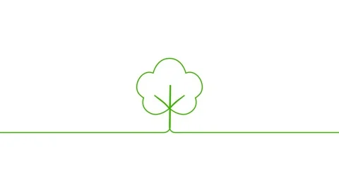 Leaves continuous single one line art drawing planting tree animation video Vidéo 313421344