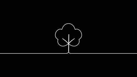 Leaves continuous single one line art drawing planting tree animation video Vidéo 313421346