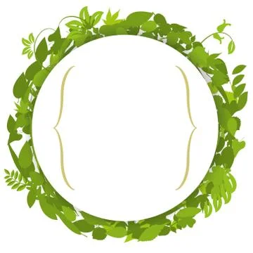 Leaves crown with parenthesis copy space isolated on white. Stock Illustration