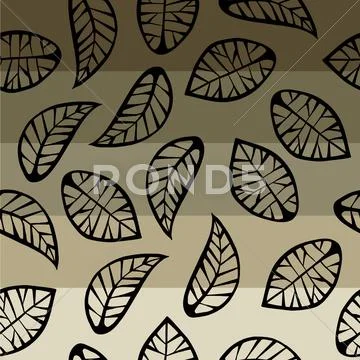 Leaves on degrade background Stock Illustration