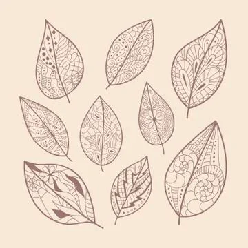 Leaves doodle Stock Illustration
