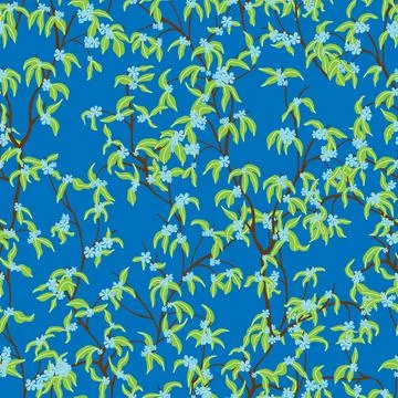 Leaves dried branches vector seamless pattern. background for fabrics, prints Stock Illustration