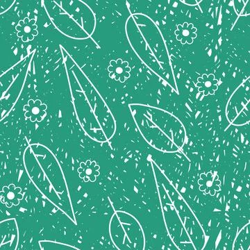 Leaves eco pattern, modern hipster seamless pattern with. Stock Illustration