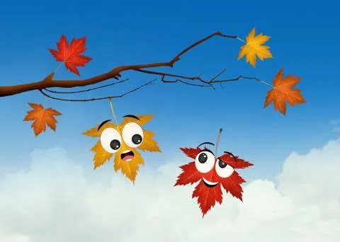 The leaves fall in autumn Stock Illustration