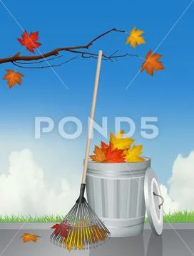 Leaves fall in autumn Stock Illustration