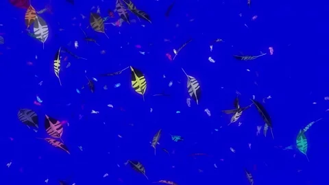 Leaves Falling Screen Effect Neon Template Animation Beautiful Show Bright Art Stock-Footage 146418867