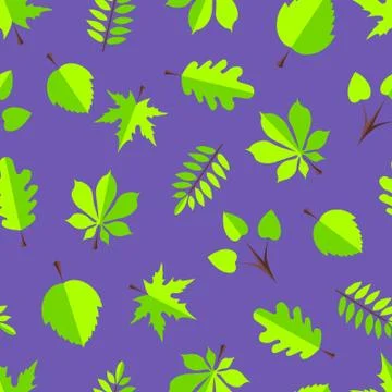 Leaves in flat design Stock Illustration