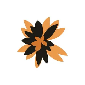 Leaves flower flat icon. Illustrazione stock