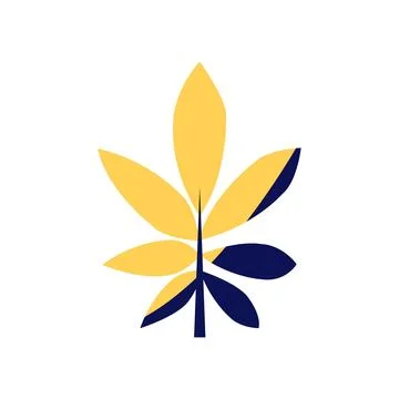 Leaves flower flat icon. Illustrazione stock