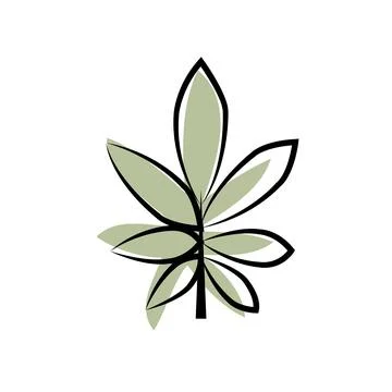 Leaves flower flat icon. Stock Illustration