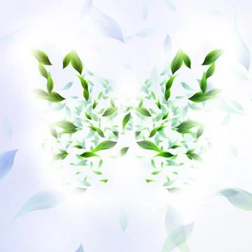 Leaves form a butterfly abstract shape Stock-Illustration