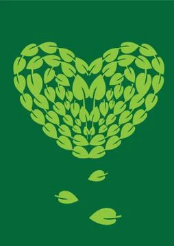 Leaves form into heart Stock Illustration