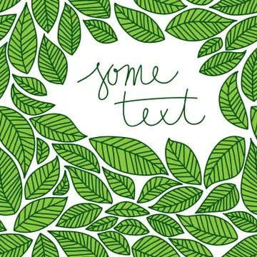 Leaves frame with space for you message Illustrazione stock