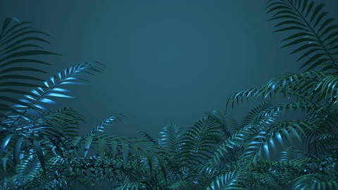 Leaves, grass, branches. Blowing wind effect. Botanical floral frame Stockbeeldmateriaal 162229969